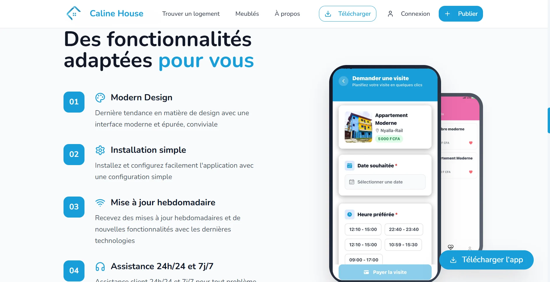 Fonctionnalités de l'application